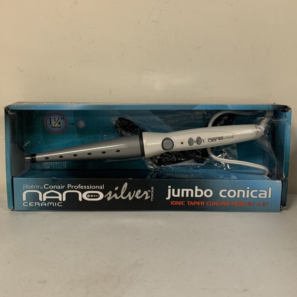 Conair Pro Nano Silver Ceramic Tools 1 1/4 - 1 1/2 Inch Jumbo Conical Ir…